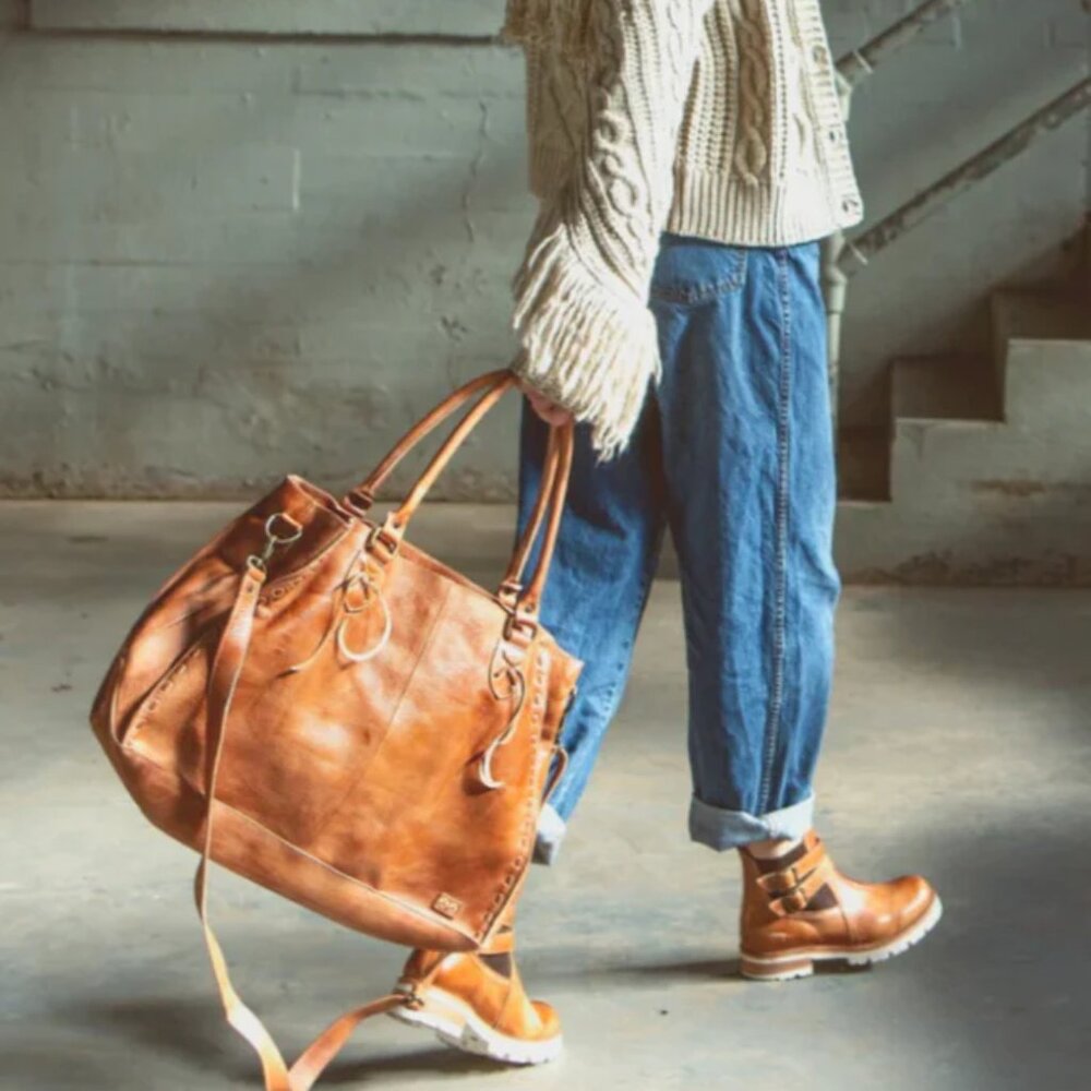 Nwt Bed Stu Leather Rockaway Satchel Tote Bag